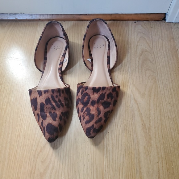 A New Day Shoes - Leopard Print D'Orsay Flats